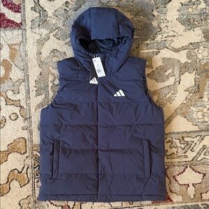 Black Hooded Adidas Puffer Helionic Vest